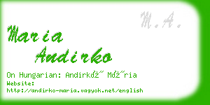 maria andirko business card